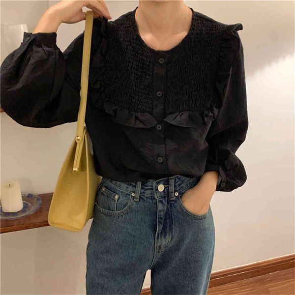 

women's jackets hzirip sweet frilly chic loose-fitting shirts all the girls in game autumn stylish loose women's sale ol' 6fa, Black;brown