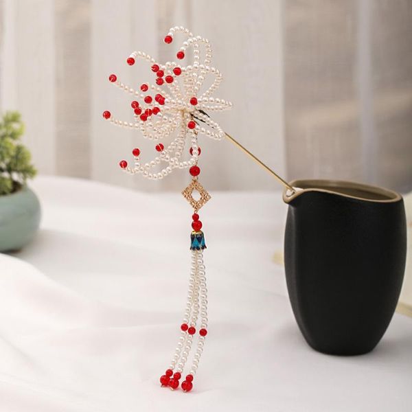 

hair clips & barrettes elegant luxury pearl tassels clasp classical accessories antique style headdress bridal wedding ornaments maea99, Golden;silver