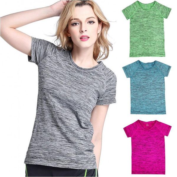 

women's t-shirt 2021 women t shirt short sleeves hygroscopic quick dry fitness for clothes, White