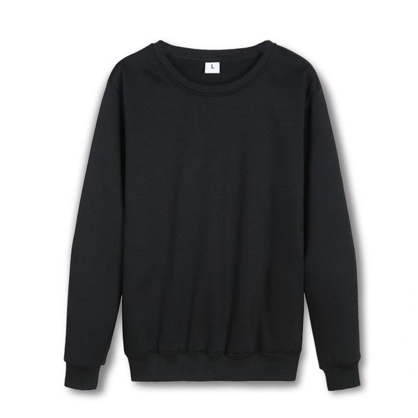 

aw2020 round neck solid sweater printed loose casual sweatshirt men's european 10 color pullover, Black