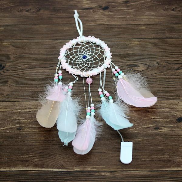 

decorative objects & figurines handmade dream catcher feathers night light car wall hanging room home decor #266