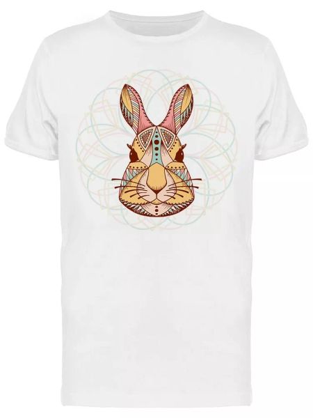 

ethnic animal tribal hare men's tee -image by shutterstock, White;black