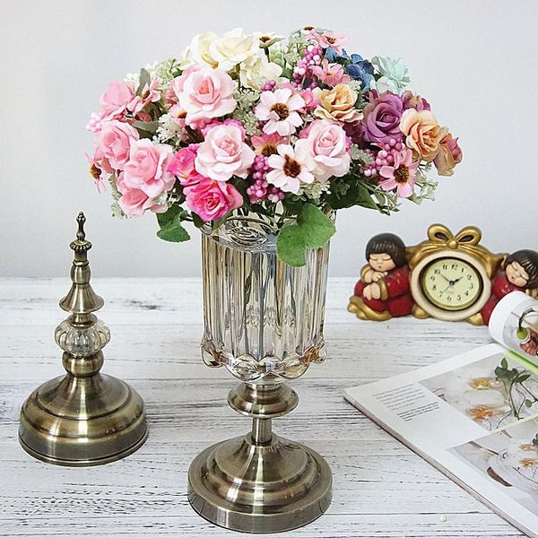 

decorative flowers & wreaths feili rose artificial bouquet home wedding party floral arrangement decoration plants