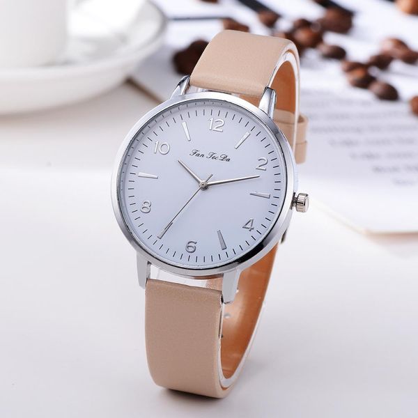 Lady Watch Аналоговые наручные часы круглое минималистское кварцевое подарочное ремешок кожа