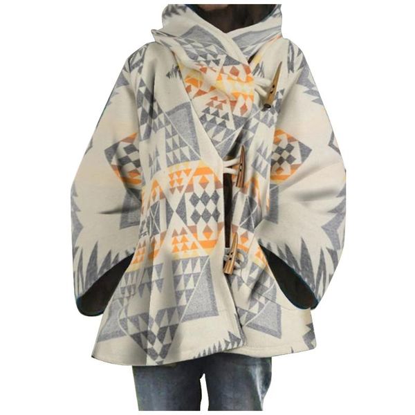 

women's jackets hamsgend clothing worsted coat winter casual polyester printing long standard woman jacket, Black;brown
