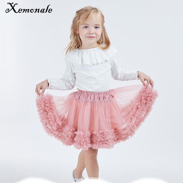 

skirts xemonale kids girls tutu fluffy 3-8y chiffon pettiskirt baby party dance skirt christmas fashion tulle petticoat