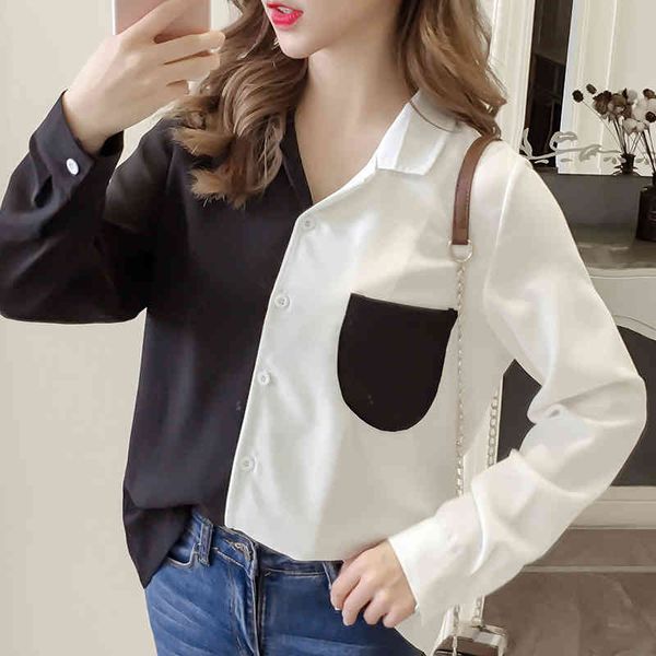 

long-sleeve shirt blouse women plus size fashion female blouse blusas mujer de moda blusas 210522, White