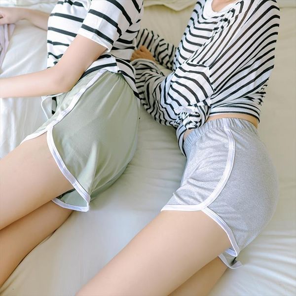 

pant casual all match loose womens short solid soft cotton leisure female workout waistband skinny stretch shorts, White;black