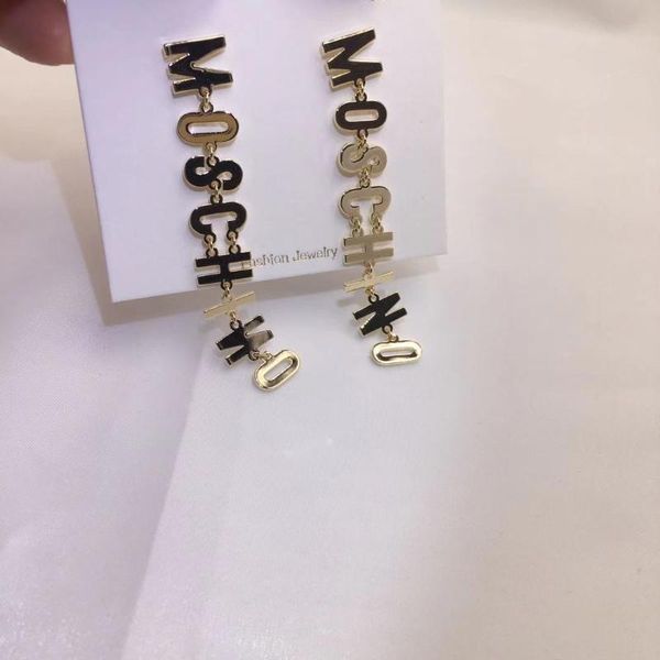 

fashion japanese and korean women's alloy letter earrings dangle & chandelier, Silver