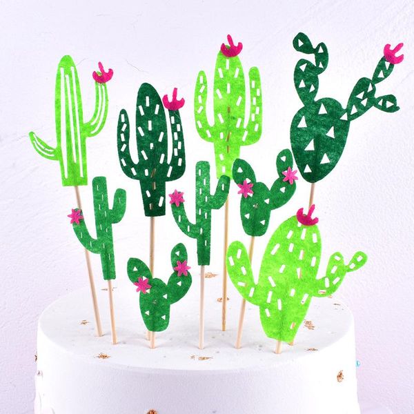 

other event & party supplies aq cartoon tropical cactus cute cake er baby happy birthday cupcake decoration picks flag dessert decoratin