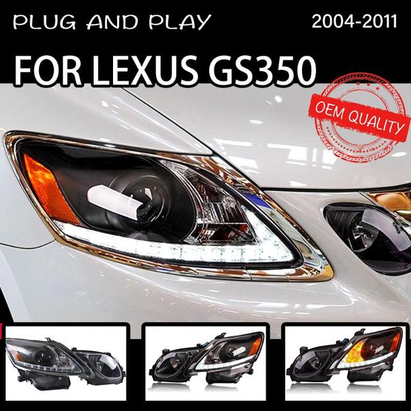 

other lighting system akd head lamp for gs350 led headlight 2004-2011 headlights drl turn signal high beam angel eye projector lens