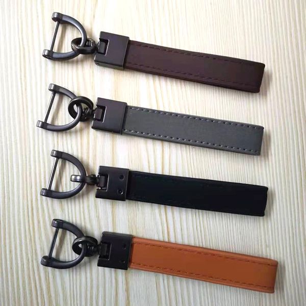 

cool men gift black gun plated alloy key ring matte genuine leather car keychain, Silver