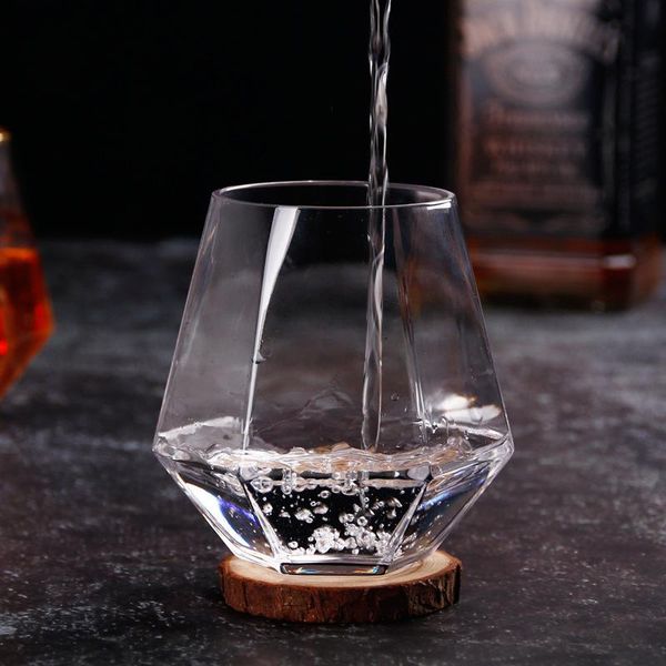 

wine glasses geometrie whiskey non-slip water glass cup for coffee milk diamond hexagonal cocktail beer transparent cups