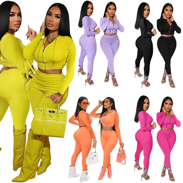 

jogger suit women fall winter clothes long sleeve tracksuits hooded jacket crop pants two piece set outfits plus size s-2xl casual black swe, Gray