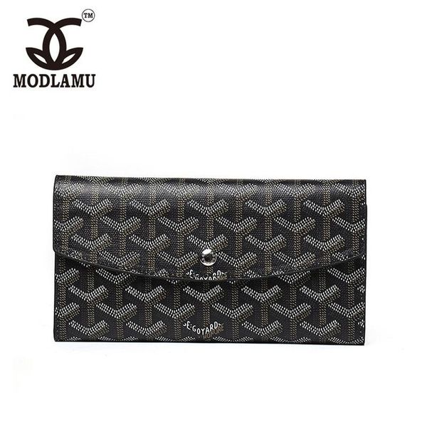 

fashion trend high-end luxury exquisite long wallet ladies pu large capacity thin card bag custom multi-card wallets, Red;black
