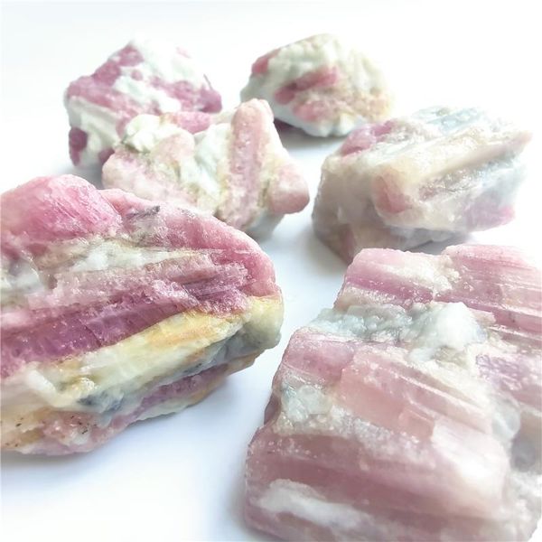 

decorative objects & figurines natural brazilian rubellite red tourmaline rought stone stones crystal specimens healing