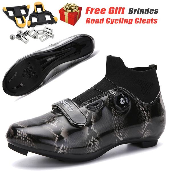 

snake pattern road cycling sneakers sapatilha ciclismo mtb shoes men women professional bicycle shoe mountain bike footwear, Black