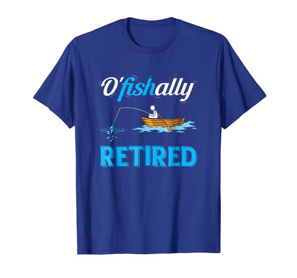 

ofishally retired t-shirt funny fisherman retirement gift, White;black