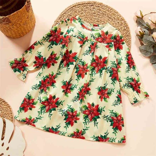 

baby / toddler floral pattern dress 210528, Red;yellow