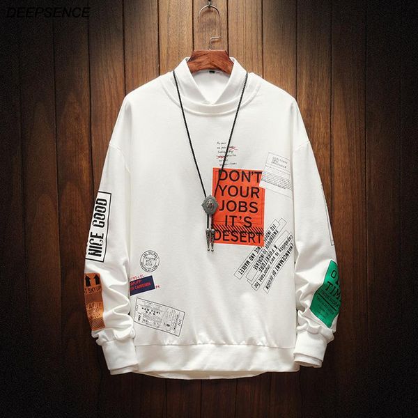 

men's hoodies & sweatshirts 2021 spring casual clothing round neck fashion hip-hop shirts fitted streetwear men, Black