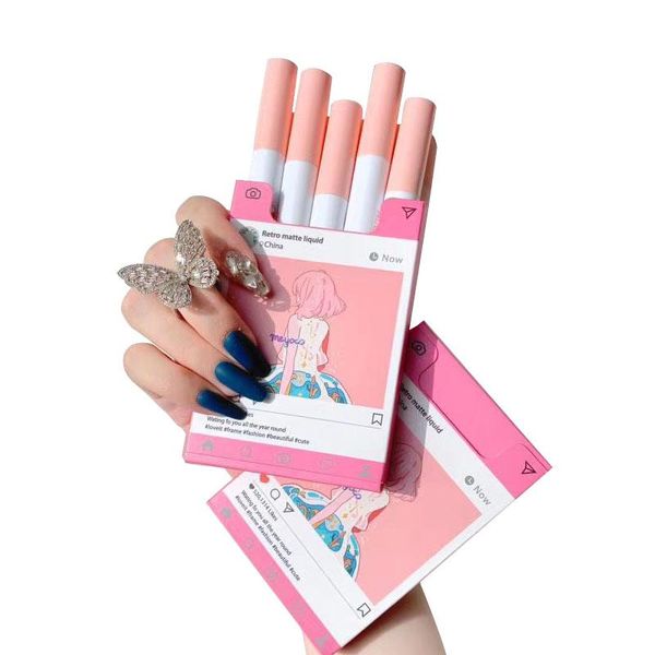 

lip gloss 5 colors lipstick set cigarette lips makeup long lasting moisture cosmetic for make up pomade tslm1