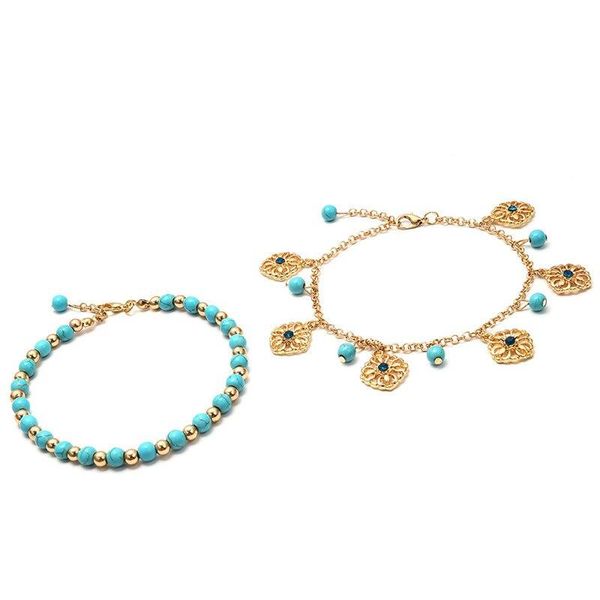 

anklets punk boho beads tassels bracelet womens foot chain anklet, Red;blue