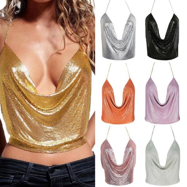

women's tanks & camis women stylish sleeveless deep v neck halter tank camisole club party nightwear, White