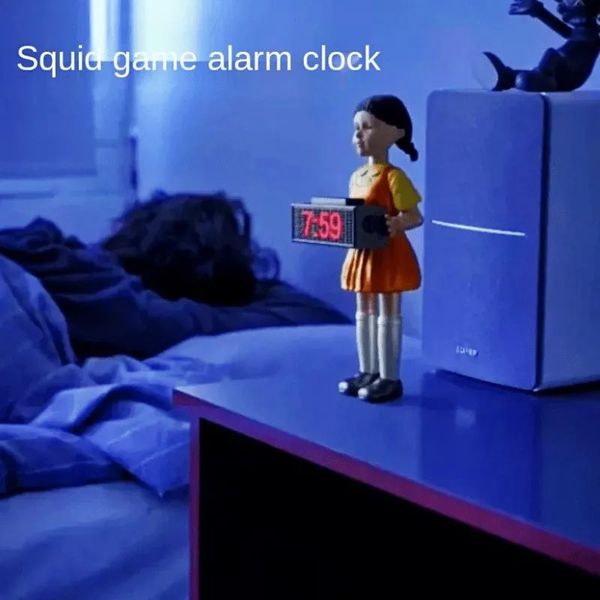 

squid game alarm clock to wake you up red light green light doll clocks funny doll