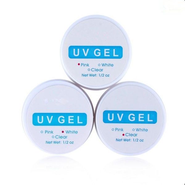 

gel 15ml uv nail extension builder poly white pink clear acrylic building gelpolish for art design1, Red;pink