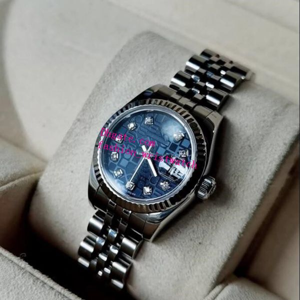 

luxury waterproof womens watches sapphire 179171 179178 179174 26mm calendar classic pattern dial mechanical jubilee steel bracelet watch, Slivery;brown