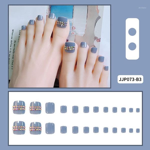 

24pcs colorful wear short paragraph fashion manicure patch false toenail save time wearable jelly @me nails1, Red;gold