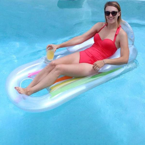 

pool & accessories inflatable shed sunshade floating bed pvc collapsible recliner outdoor water hammock swimming mat for adults kids