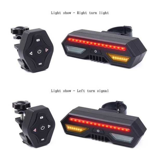 

smart bike taillight remote control rear bicycle light mtb road cycling turning signal warning lamp accessories lights