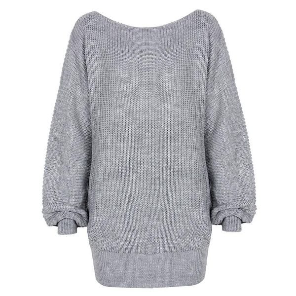 

casual dresses 40gc women lantern long sleeve knit sweater dress off shoulder loose solid clubwear, Black;gray