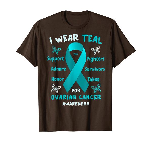 

i wear teal for ovarian cancer awareness shirt, White;black