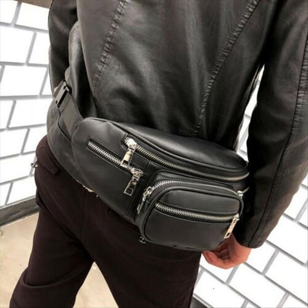 

fashion men women leather fanny waist bag pack shoulder chest travel purse