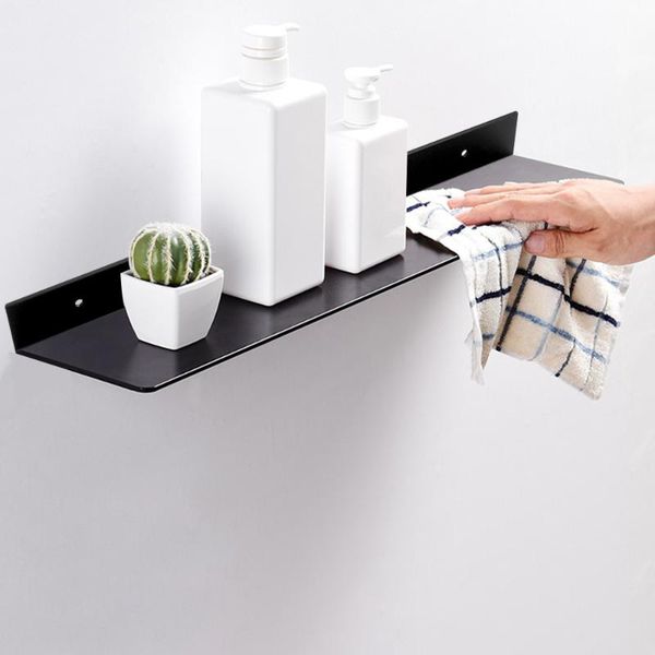 

wall shelf bathroom shelves black 30-60cm storage rack kitchen accessories