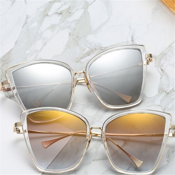 

gradient reflector sunglasses fashion men's and women's personalized, White;black