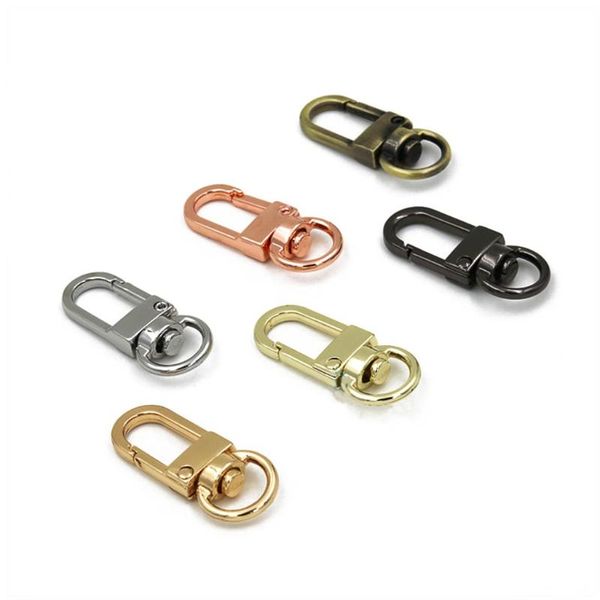 

bag parts & accessories 10pcs metal buckle handbag strap chain clasps lobster swivel snap hook, Black
