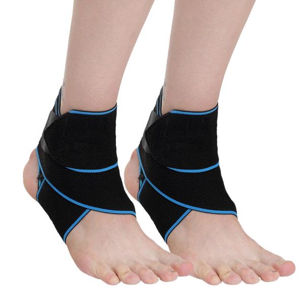 

ankle support  brace running adjustable strap outdoor sports wrap non slip protection sprained compression, Blue;black