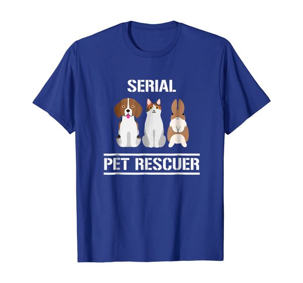 

serial pet rescuer cute pets t-shirt, White;black