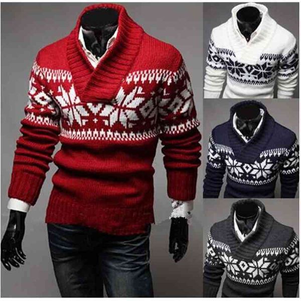

2022 england style pullovers slim o-neck fashion men christmas sweaters, Black