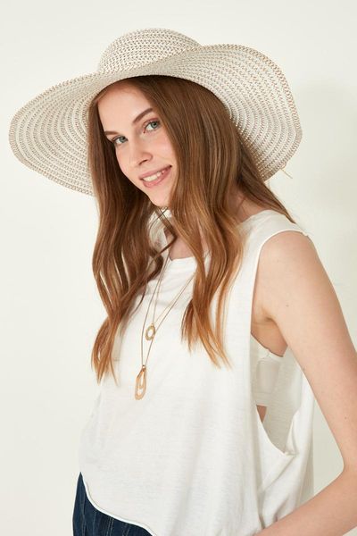 

& city womens sun straw hat y1730-13 outdoor hats, Black;white