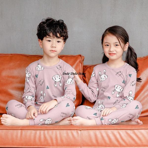 

pajamas pink kids pajama set cartoon children sleepwear spring autumn long sleeve toddler girls pyjama comfortable teenager suits, Blue;red
