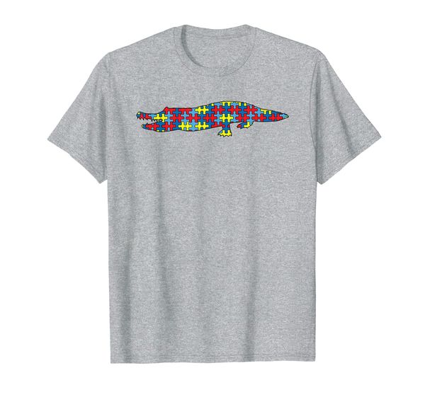 

alligator autism awareness kids animals puzzle day mom gift t-shirt, White;black