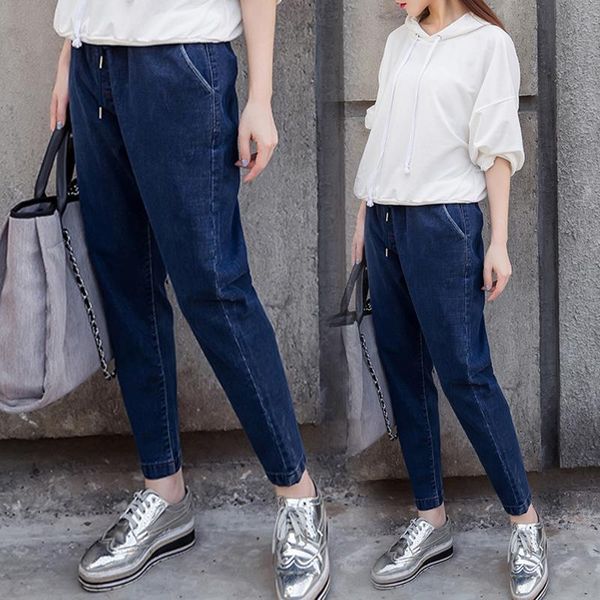 

ladies high waist blue boyfriend jeans slim pencil ancient women's