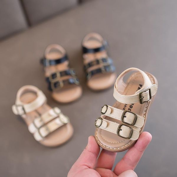 

sandals summer children's casual baby soft-soled toddler shoes for girls, Black;red