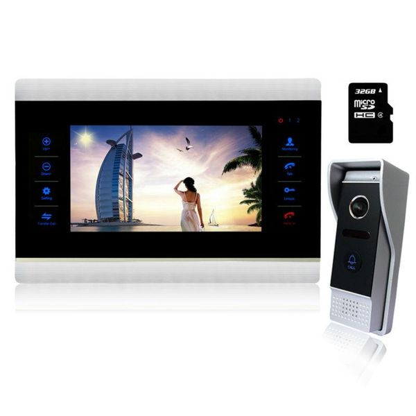 

homefong10"video door phone home intercom with sd card high resolution front monitor system inter-conversation doorbell video phones
