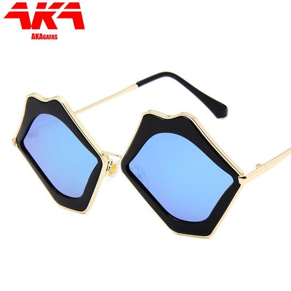 

sunglasses akagafas classic women alloy lips brand travel mouth sun glasses uv400 protection eye goggles lunette de soleil femme, White;black