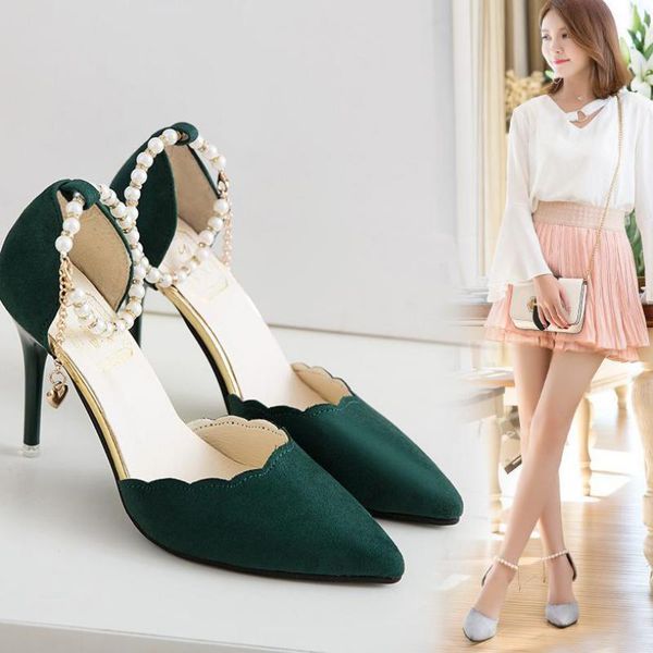 

women pumps 2021 arrival super shoes high heel pointed hollow shallow mouth wedding woman lace beaded dress, Black